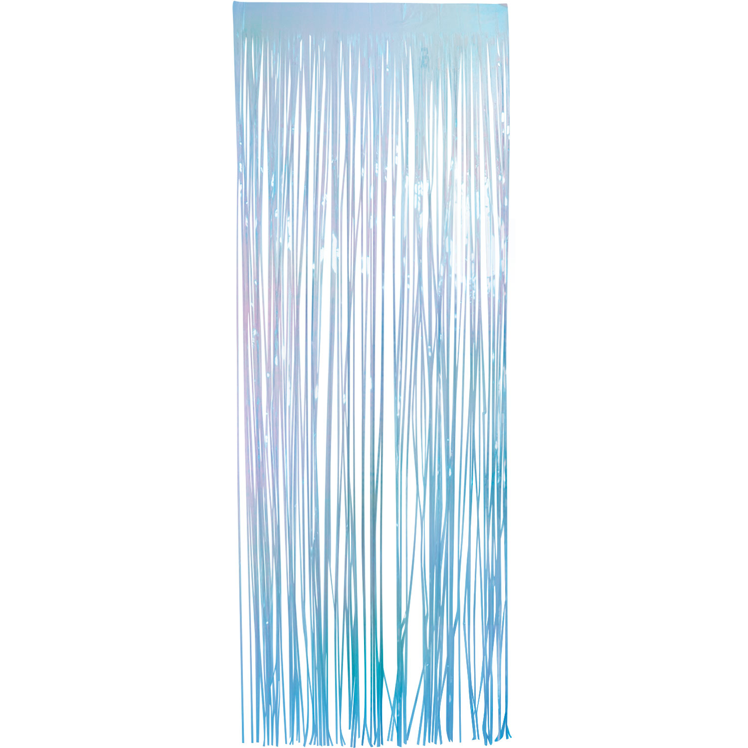 BLUE IRIDESCENT FOIL FRINGE CURTAIN view 2