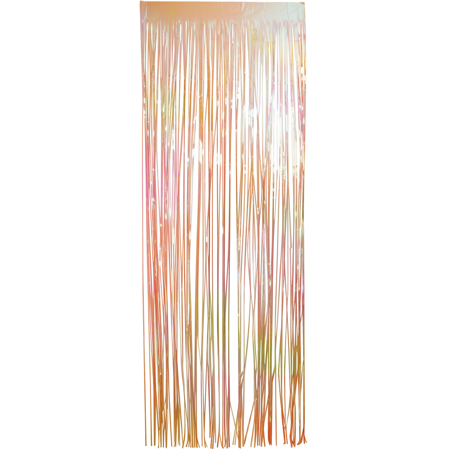ORANGE IRIDESCENT FOIL FRINGE CURTAIN