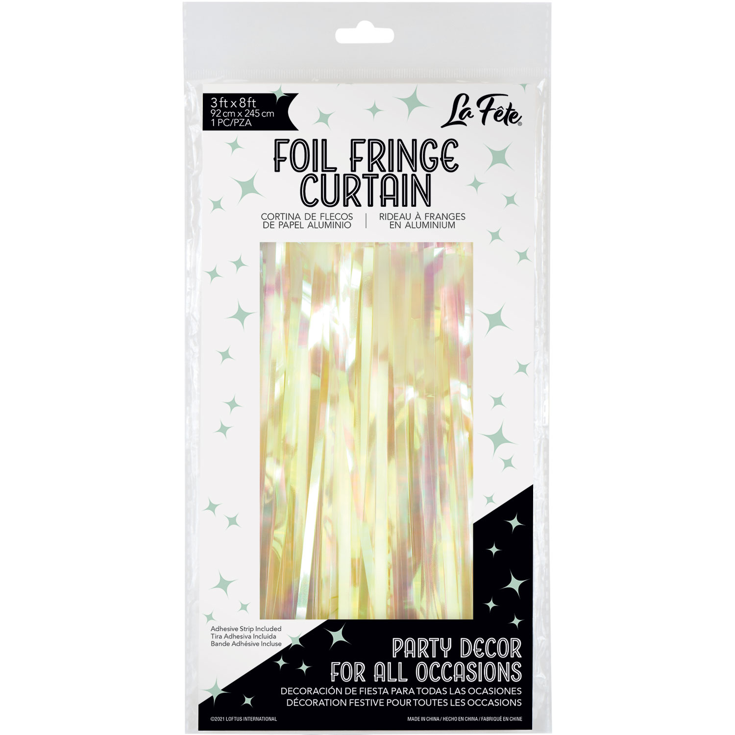 YELLOW IRIDESCENT FOIL FRINGE CURTAIN