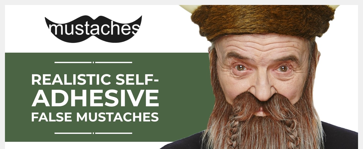 Realistic self-adhesive false mustaches