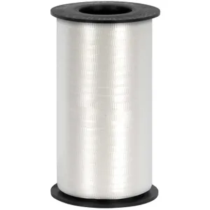 WHITE CURLING RIBBON CRIMPED