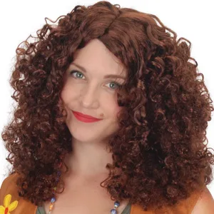 BROWN SUPER CURL LONG WIG