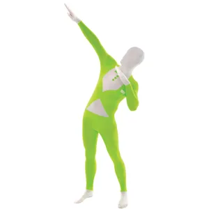 GREEN FLURO TUX ADULT MORPHSUIT LARGE