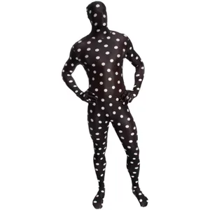 BLACK/WHITE SPOT ADULT MORPHSUIT X-LARGE