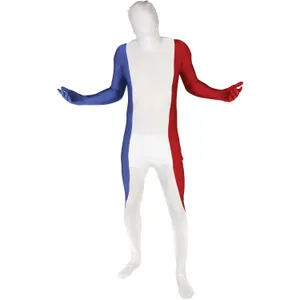 FRANCE FLAG ADULT MORPHSUIT MEDIUM