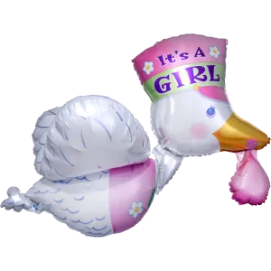 IT'S A GIRL STORK MULTI-BALLOON