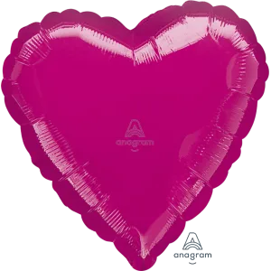 18" METALLIC FUCHSIA HEART HX
