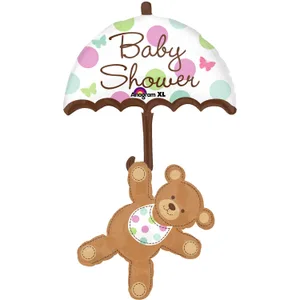 BABY SHOWER UMBRELLA & BEAR MULTI-BALLOON