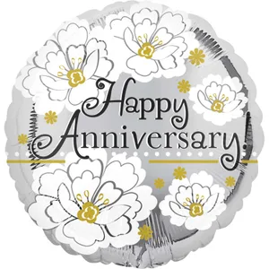 18" HAPPY ANNIVERSARY SILVER VLP HX