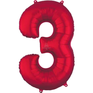 34" NUMBER 3 RED