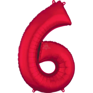 34" NUMBER 6 RED