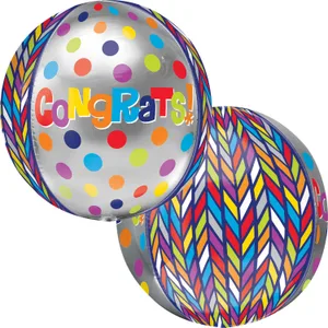 15" DOTTY GEOMETRIC CONGRATS ORBZ