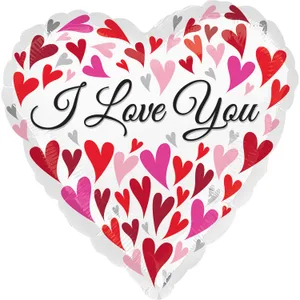 32" LOVE YOU HAPPY HEARTS HX