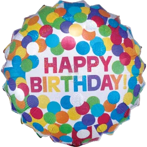 28" PRIMARY RAINBOW BIRTHDAY HOLOGRAPHIC