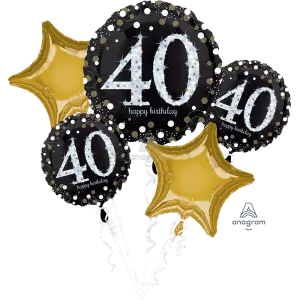 SPARKLING BIRTHDAY 40 BOUQUET OF BALLOONS
