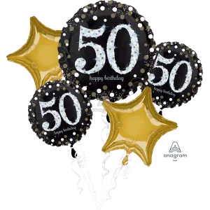 SPARKLING BIRTHDAY 50 BOUQUET OF BALLOONS