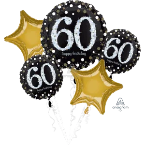 SPARKLING BIRTHDAY 60 BOUQUET OF BALLOONS