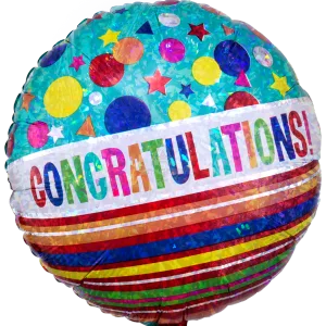 18" CONGRATULATIONS SPARKLE HOLOGRAPHIC