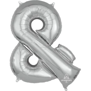 34" SYMBOL & AMPERSAND SIGN SILVER