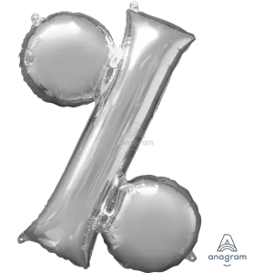 34" SYMBOL % PERCENT SIGN SILVER