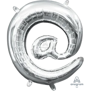 16" SYMBOL @ AT SIGN SILVER