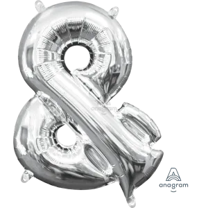 16" SYMBOL & AMPERSAND SIGN SILVER