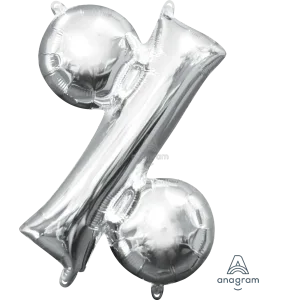 16" SYMBOL % PERCENT SIGN SILVER