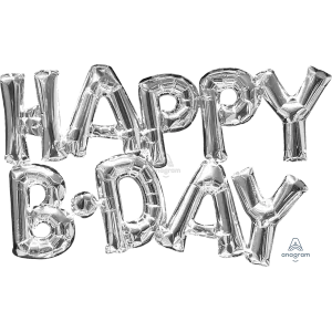 HAPPY BIRTHDAY SILVER BLOCK PHRASE