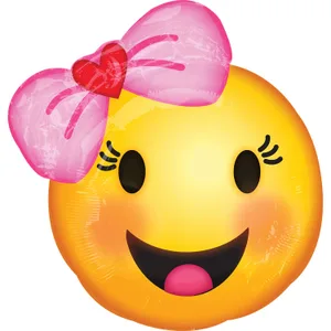 18" HAPPY EMOJI WITH BOW JUNIOR SHAPE