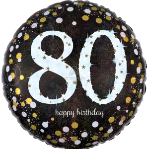 18" SPARKLING BIRTHDAY 80 HOLOGRAPHIC