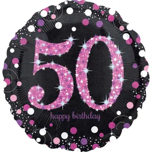 18" PINK CELEBRATION 50 HOLOGRAPHIC