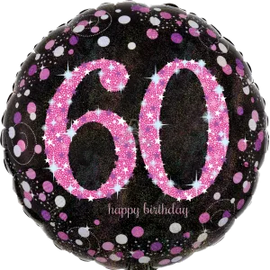 18" PINK CELEBRATION 60 HOLOGRAPHIC