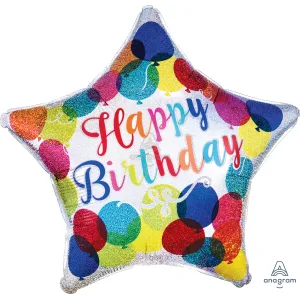 18" BIRTHDAY SPARKLE BALLOONS HOLOGRAPHIC