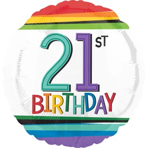 18" RAINBOW BIRTHDAY 21 HX