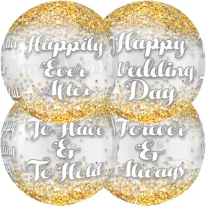 15" WEDDING CONFETTI CLEAR ORBZ