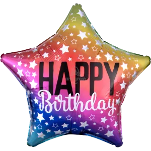 19" RAINBOW STAR BIRTHDAY