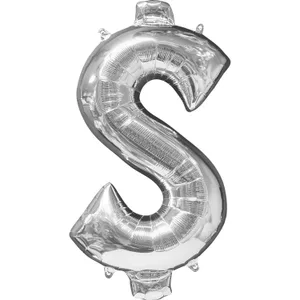 34" SYMBOL $ DOLLAR SIGN SILVER