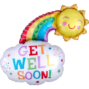 GET WELL HAPPY RAINBOW SUPER SHAPE
