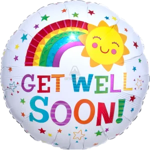 18" GET WELL HAPPY SUN HX