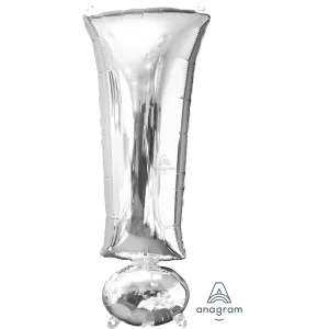 34" SYMBOL ! EXCLAMATION POINT SILVER