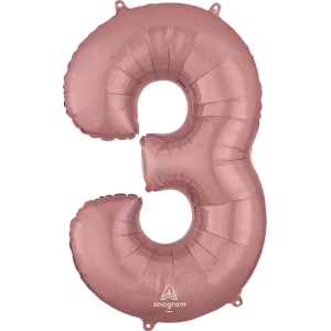 34" NUMBER 3 ROSE GOLD