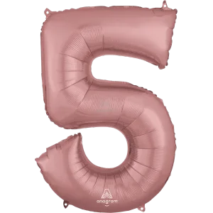 34" NUMBER 5 ROSE GOLD