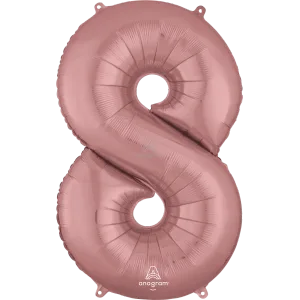 34" NUMBER 8 ROSE GOLD