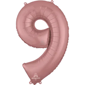 34" NUMBER 9 ROSE GOLD