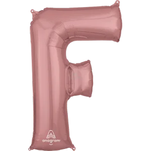 34" LETTER F ROSE GOLD