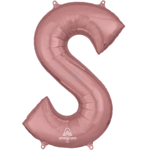 34" LETTER S ROSE GOLD