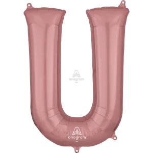 34" LETTER U ROSE GOLD