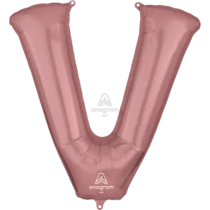 34" LETTER V ROSE GOLD