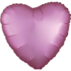 18" FLAMINGO SATIN LUXE HEART HX