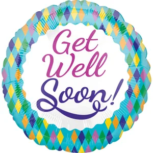18" GET WELL COLORFUL DIAMONDS VLP